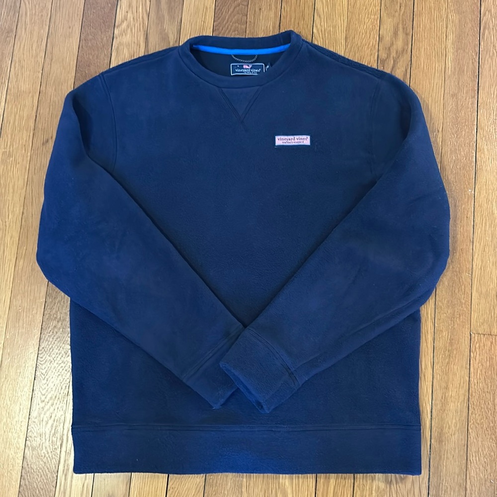 Vineyard Vines Performance Harbor Fleece Crew Navy Medium
